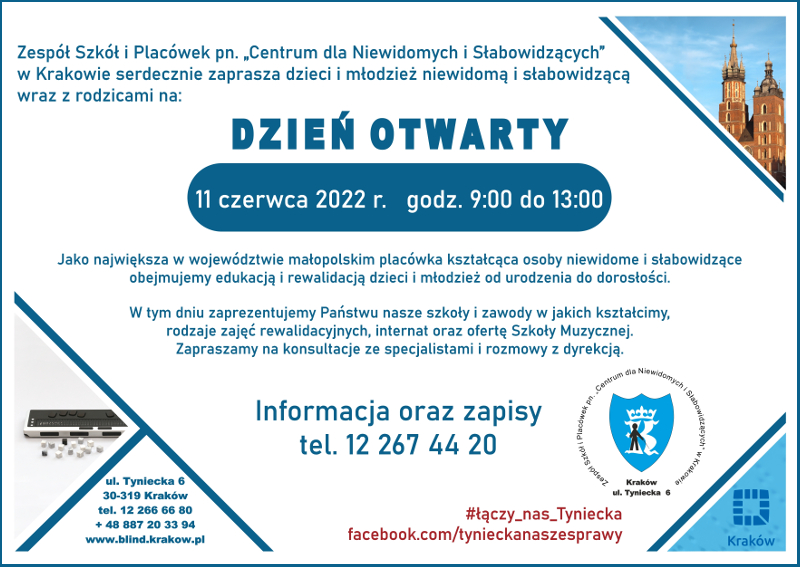 Plakat informujący o Dniu Otwartym